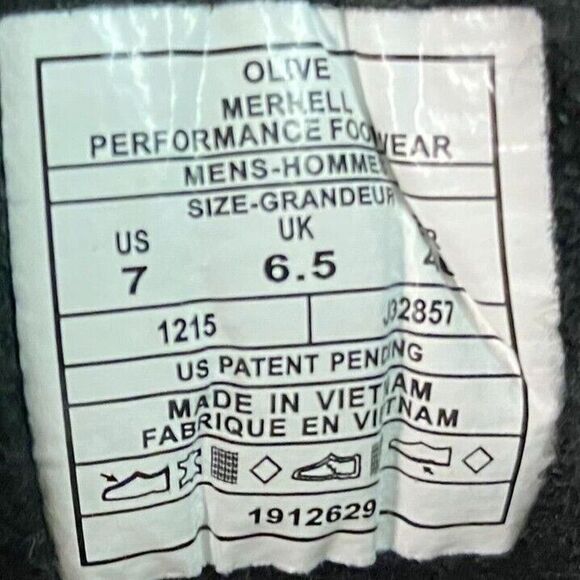 Merrell Mens Performance Hiking Shoes US 7 Olive Suede & Mesh Vibram Sole - Picture 2 of 7